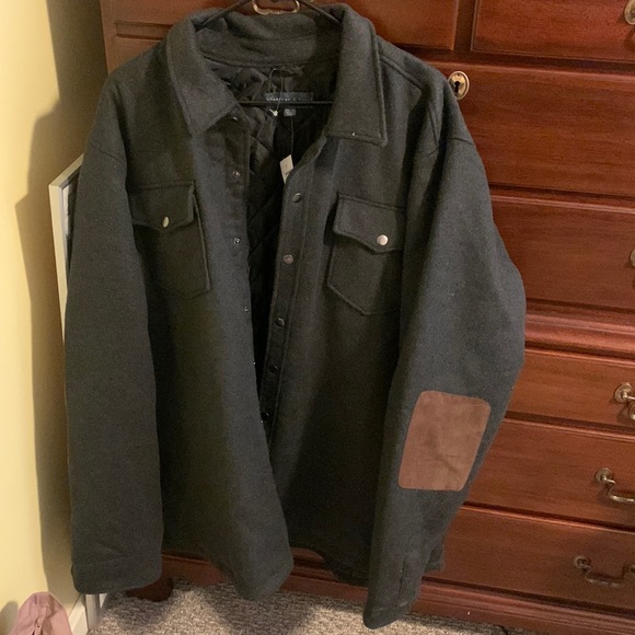 Mens Xxl Grey Wool Shacket 